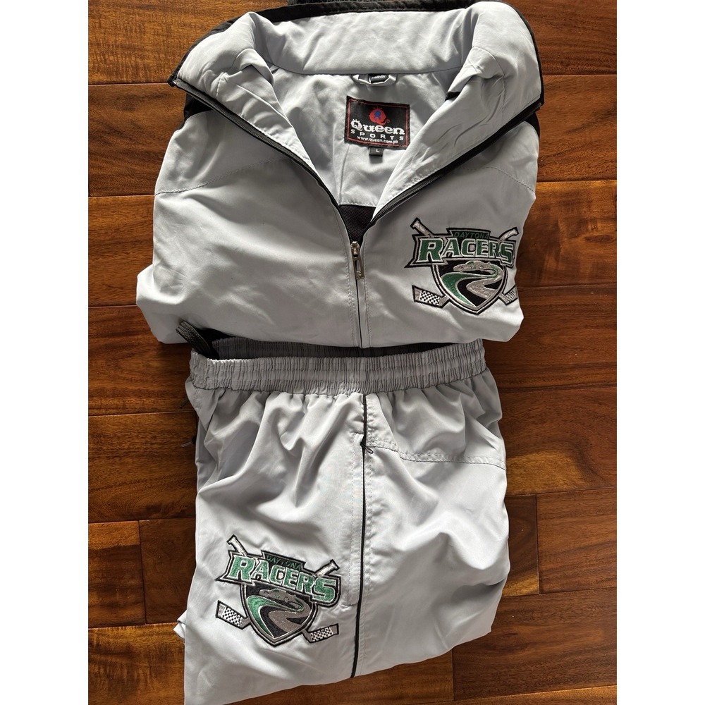 Queen Sports Daytona Racers Tracksuit Jacket Pants Set Gray‎ Size L